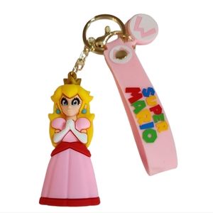 Princess Peach 3D Keychain Pink Wrist Strap